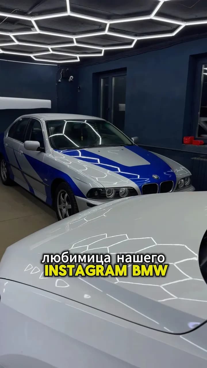 BMW E39: установили bi-led модули, отполировали и оклеили фары плёнкой