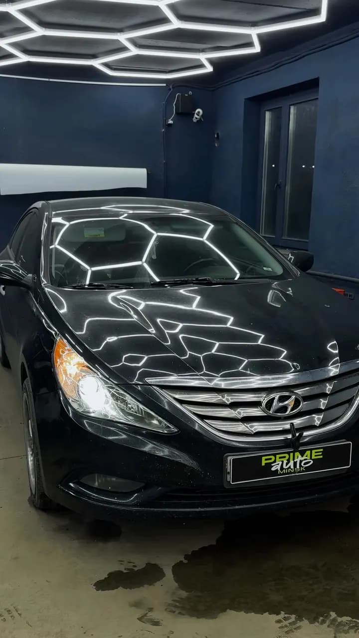 Hyundai Sonata: установили bi-led модули, отполировали фары и оклеили плёнкой