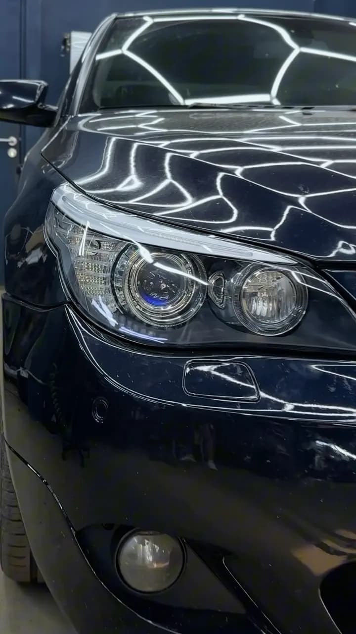BMW E60: установили би-линзы, поставили новые стёкла, оклеили фары полиуретановой плёнкой