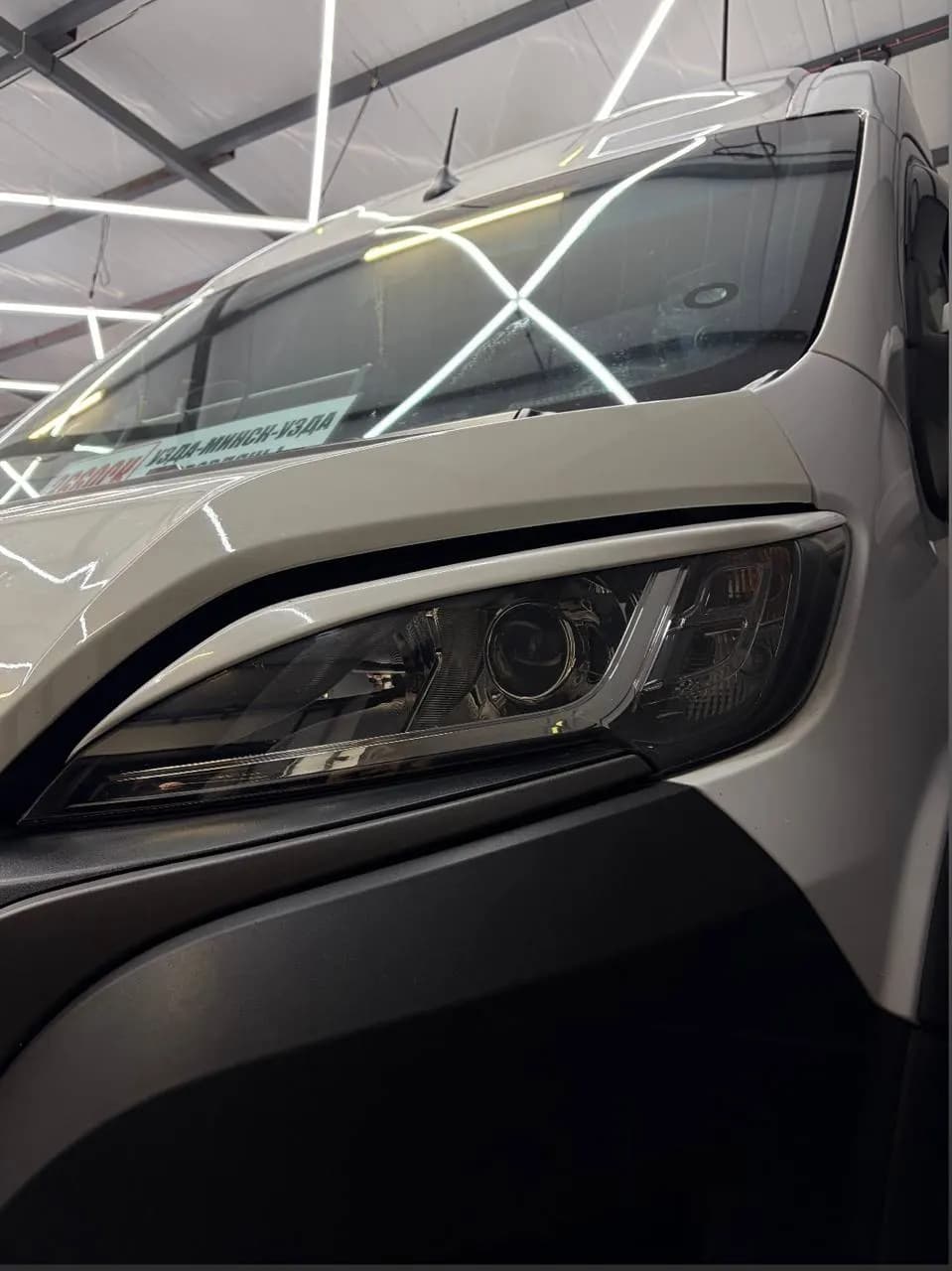 Fiat Ducato: установили bi-led модули, отполировали и оклеили фары защитной плёнкой