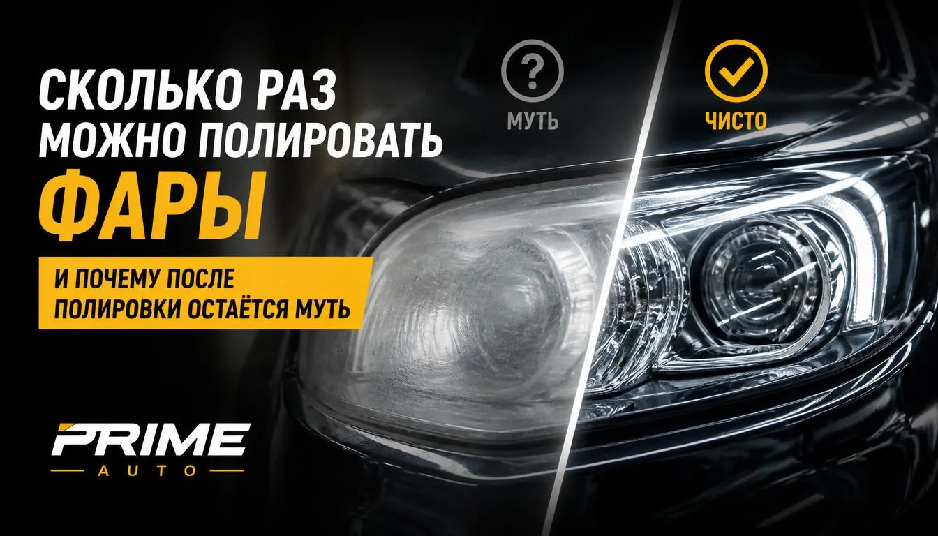 Сколько раз можно полировать фары и почему после полировки остаётся муть